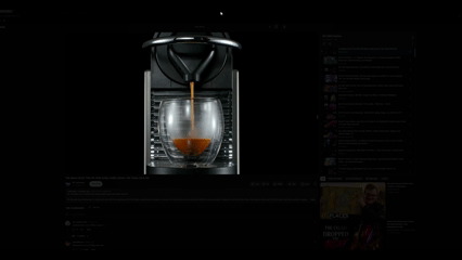Movie theater mode: darkness hugs a playing video, the rest of the desk dims